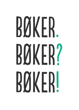 Postkarte mit Text "Boker. Boker? Boker!"