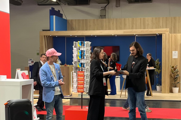 People at the MVB-booth at Frankfurt Book Fair 2026.