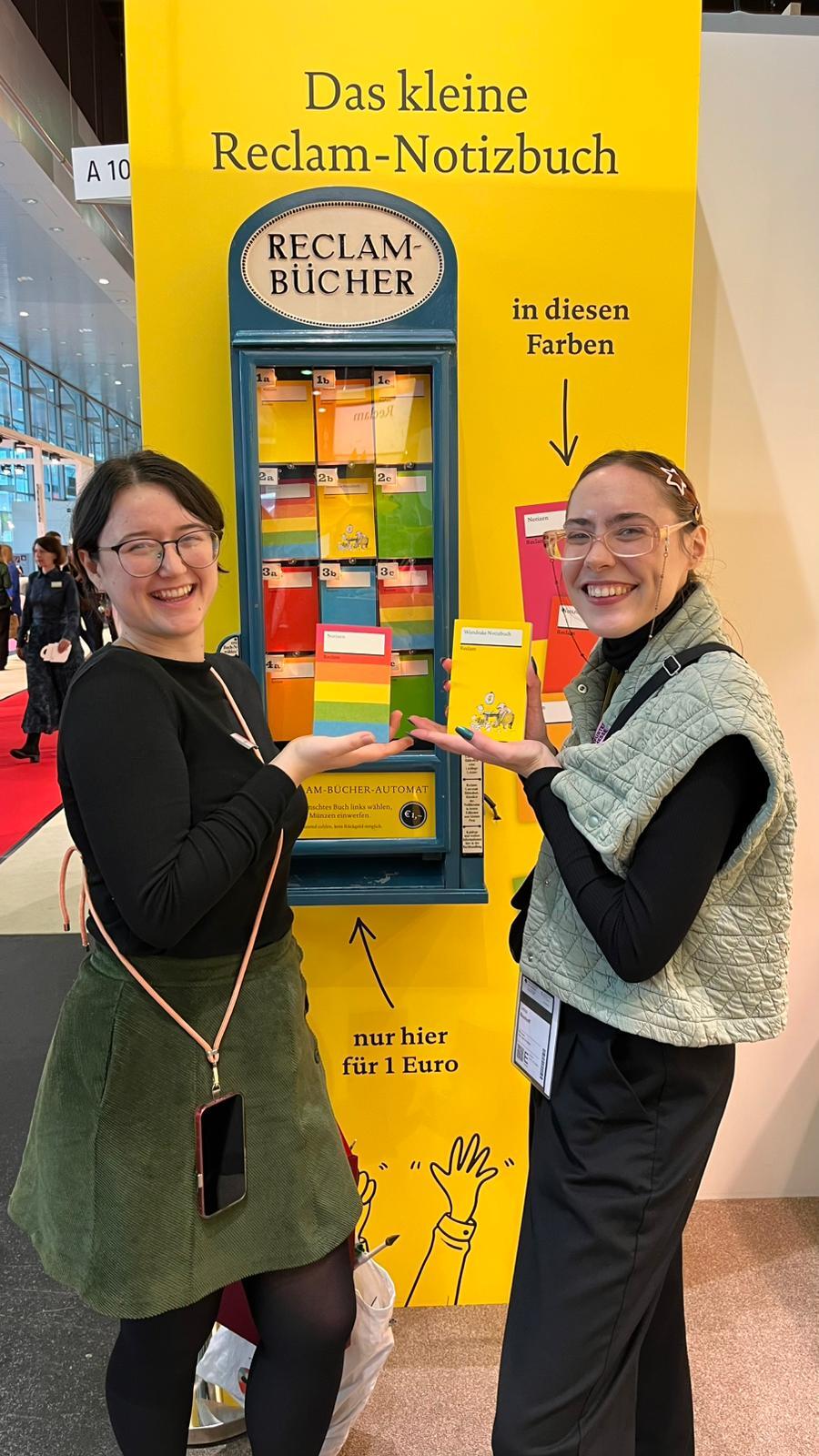 Lorina with colleague Franzi at the Frankfurter Buchmesse